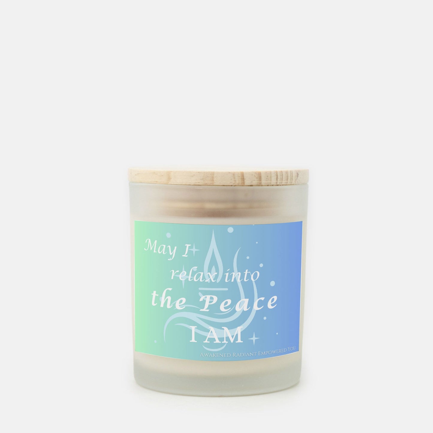 May I Relax Into The Peace I AM 9 oz Frosted Glass Candle