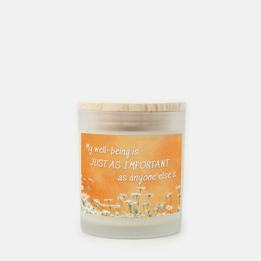 My Well-being Is Just As Important As Anyone Else's 9 oz Frosted Glass Candle