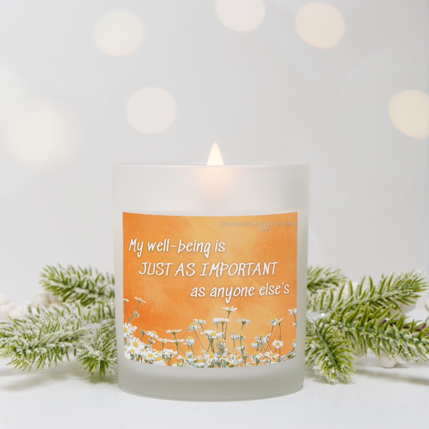 My Well-being Is Just As Important As Anyone Else's 9 oz Frosted Glass Candle