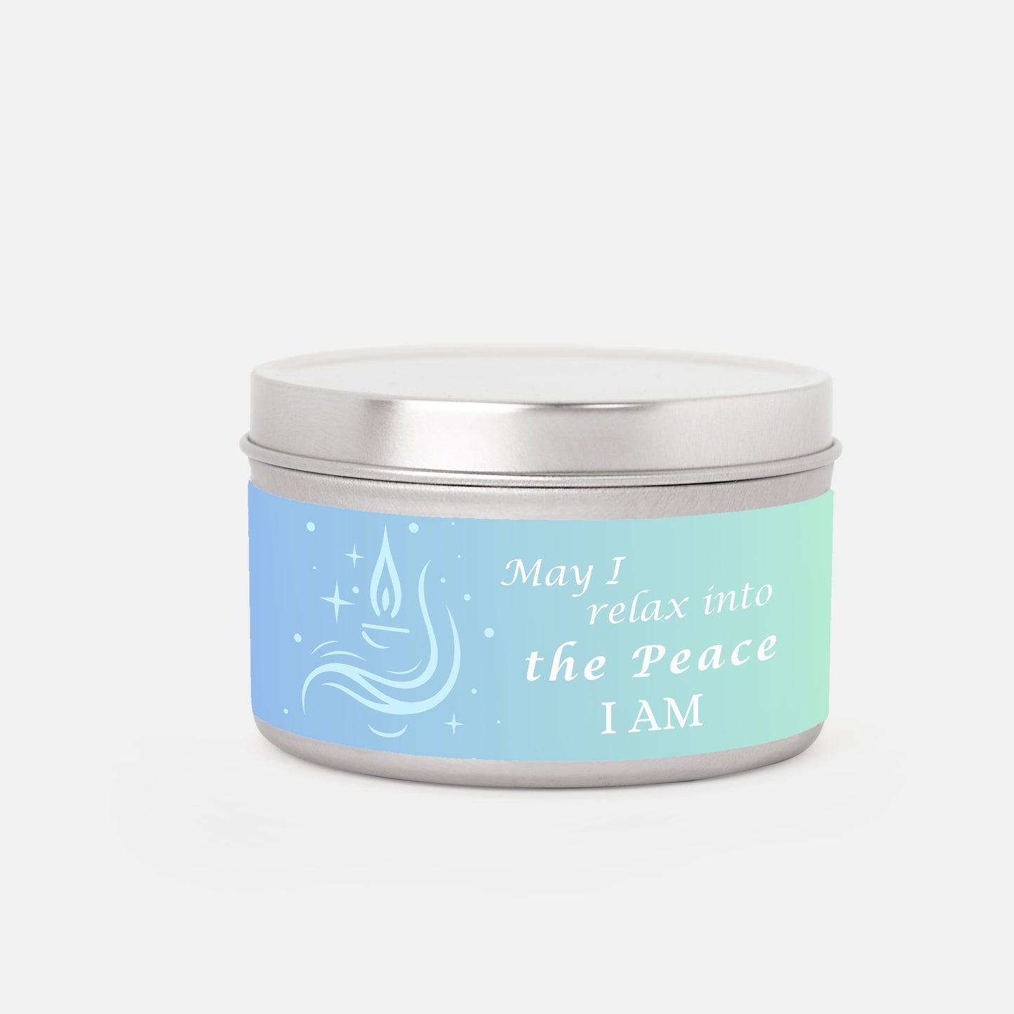 May I Relax Into The Peace I AM 8 oz Candle Tin