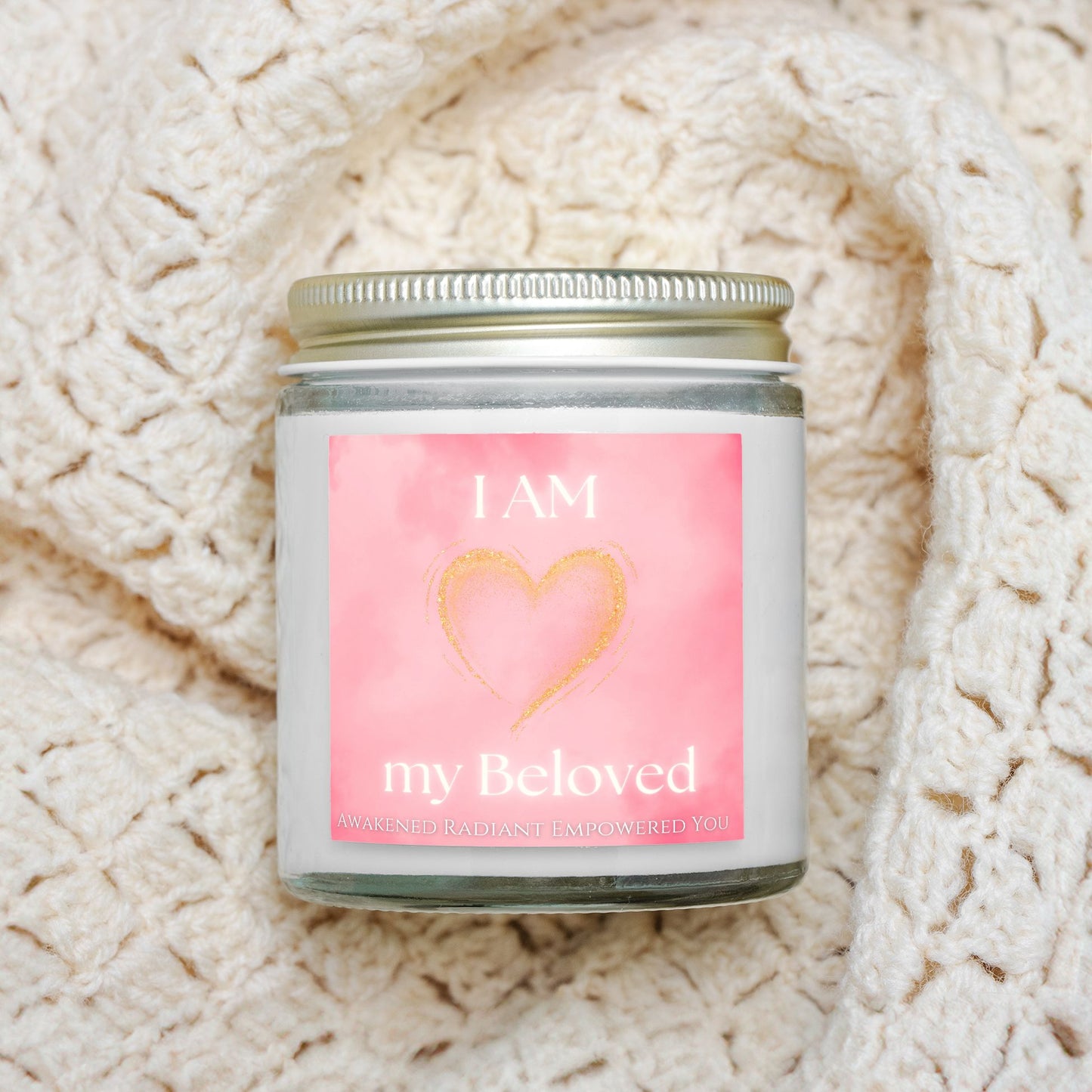 I AM My Beloved 4 oz Clear Jar Candle