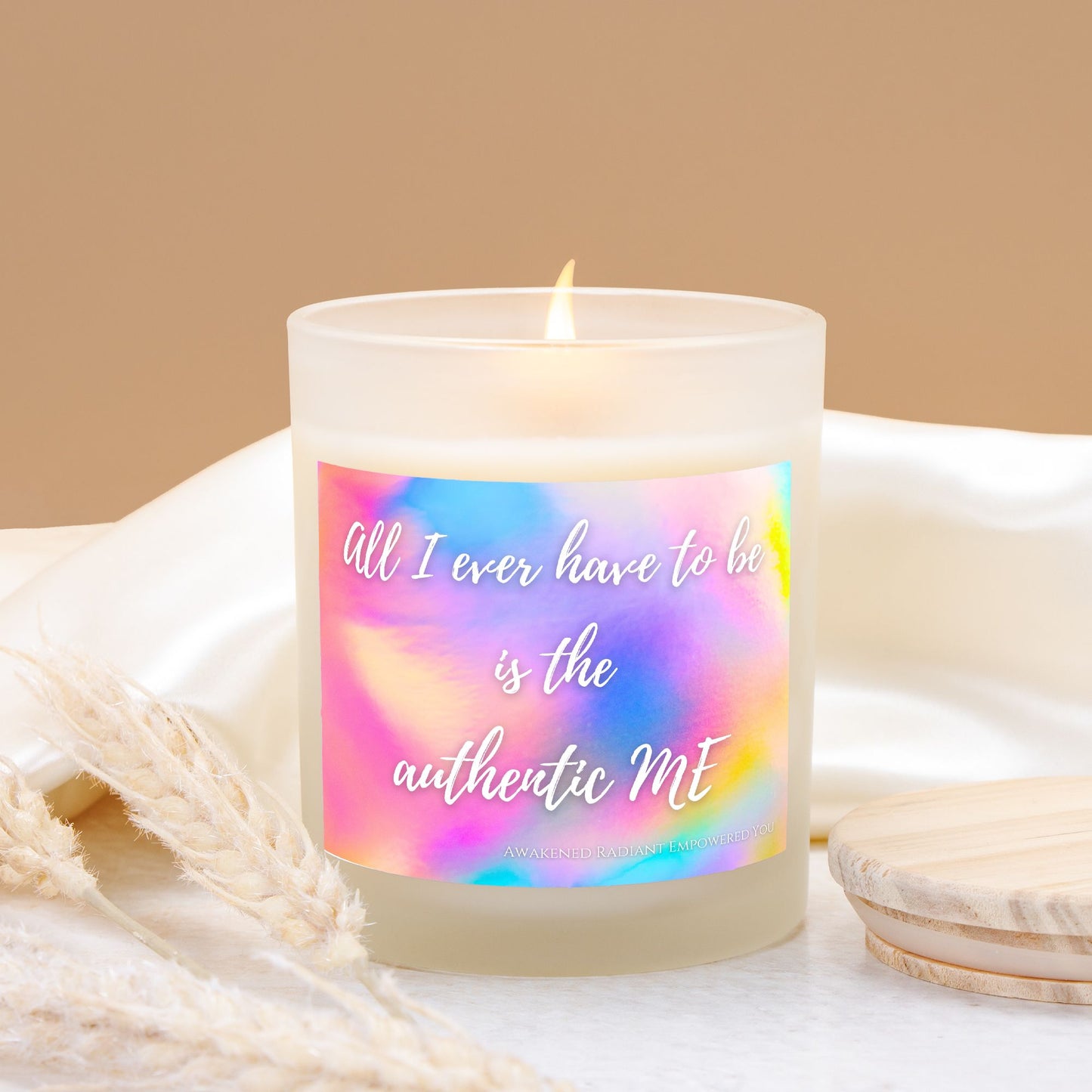 All I Ever Have To Be Is The Authentic ME 9 oz Frosted Glass Candle