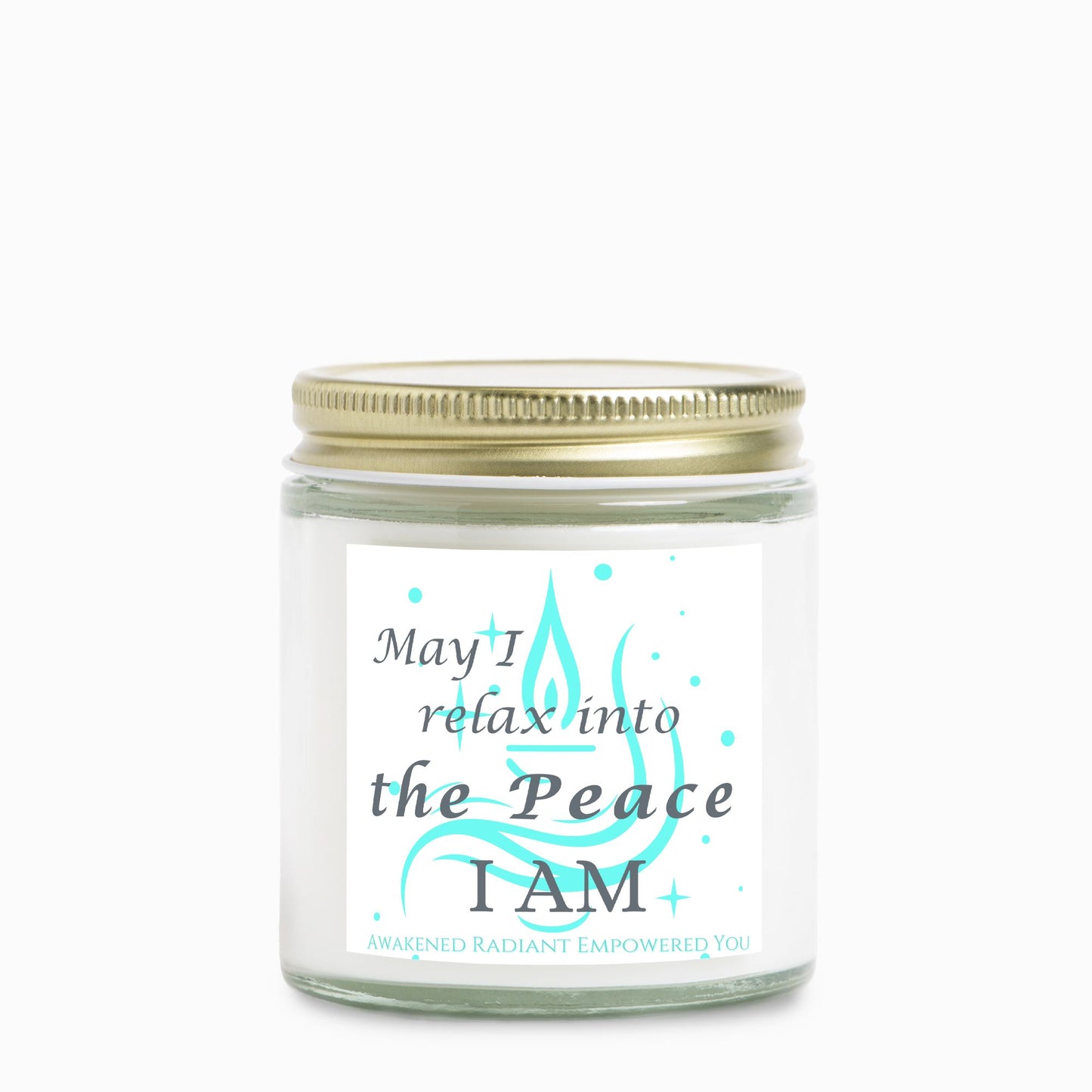 May I Relax Into The Peace I AM 4 oz Clear Jar Candle