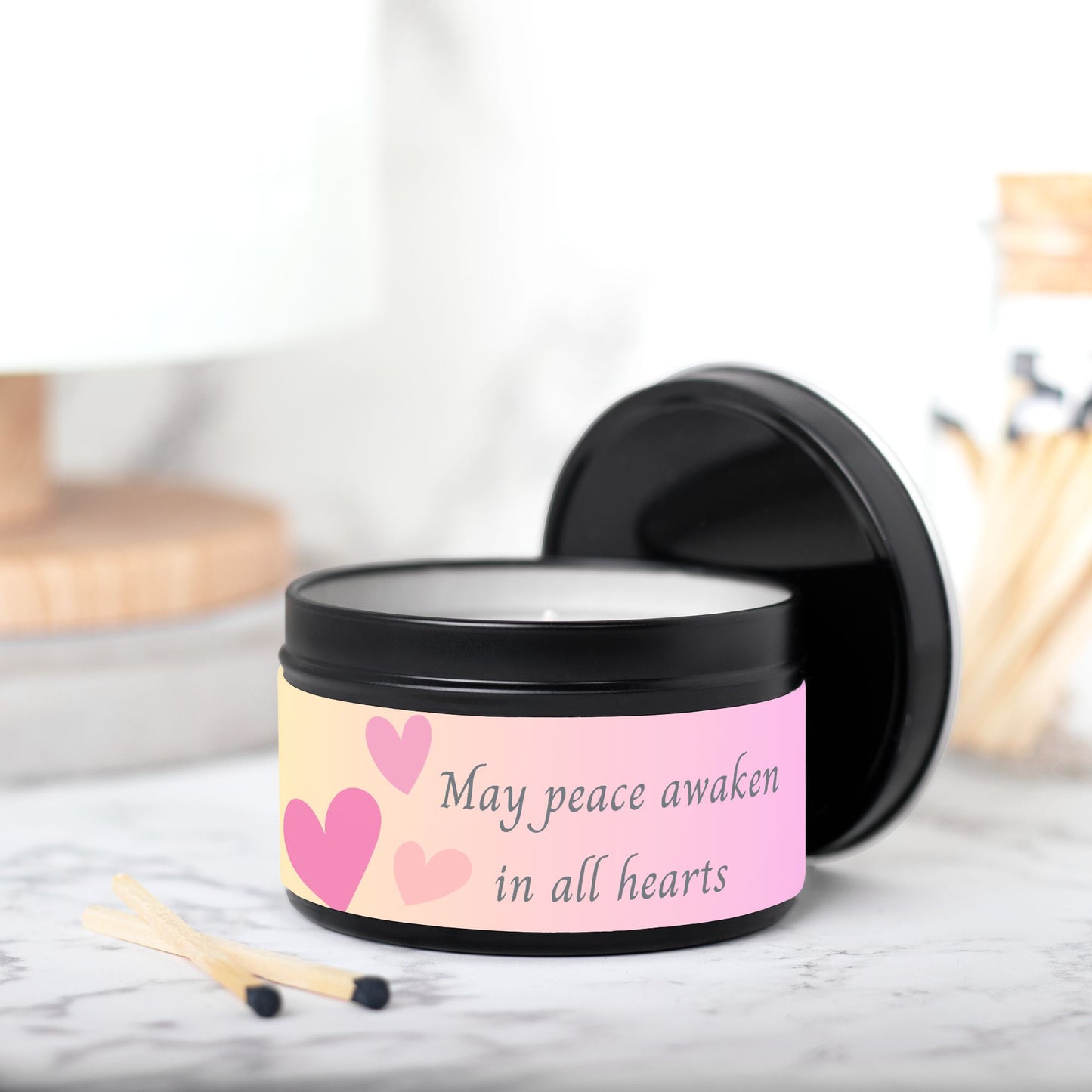 May Peace Awaken In All Hearts 8 oz Candle Tin