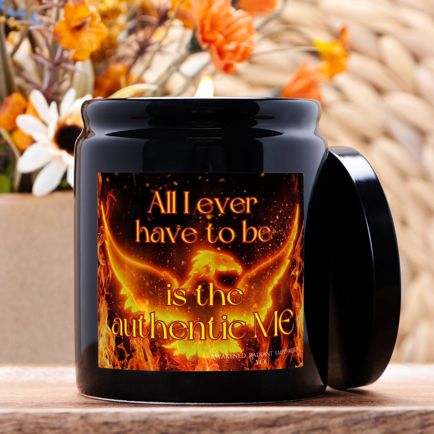 All I Ever Have To Be Is The Authentic ME 8 oz Black Ceramic Candle