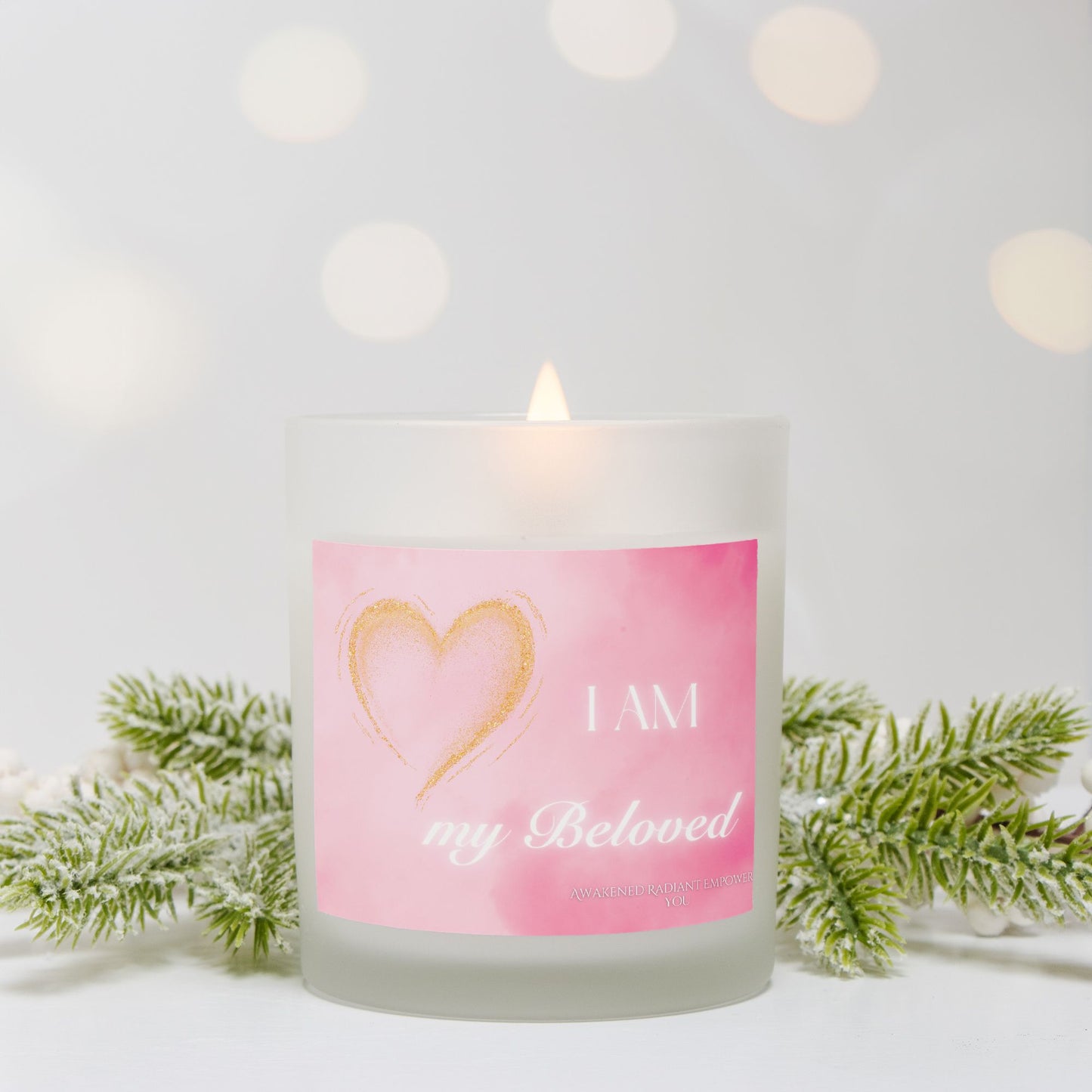 I AM My Beloved 9 oz Frosted Glass Candle