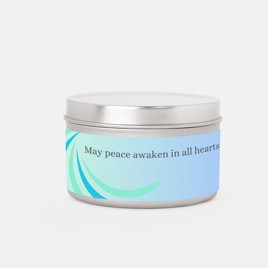 May Peace Awaken In All Hearts 8 oz Candle Tin